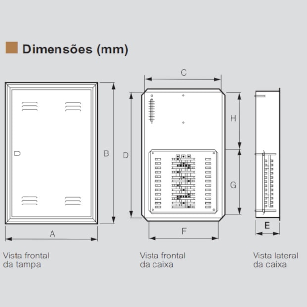 Quadro para 24 Disjuntores 150A Chapa de Aço 442x636x370mm Embutir QDETG II-U-24/18 150 904502N CEMAR-23918596-90f5-491e-92a6-3914b2851868