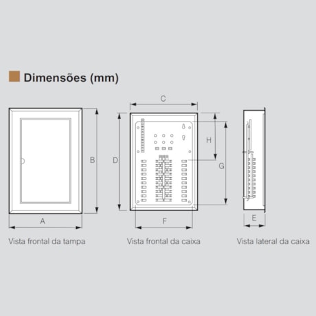 Quadro para 28 Disjuntores 100A Chapa de Aço 360x522x330mm Embutir QDETN II-U 28/20 100 904362N CEMAR-38d21131-05be-45c9-ba85-24ffb5d65883