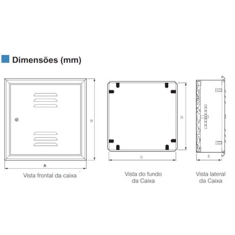 Quadro Telefônico de Comando Chapa de Aço 200x200x135mm Embutir TLBE-2 FP 900402 CEMAR-49db23c4-4a10-4d2d-9232-8b62c57f26d4
