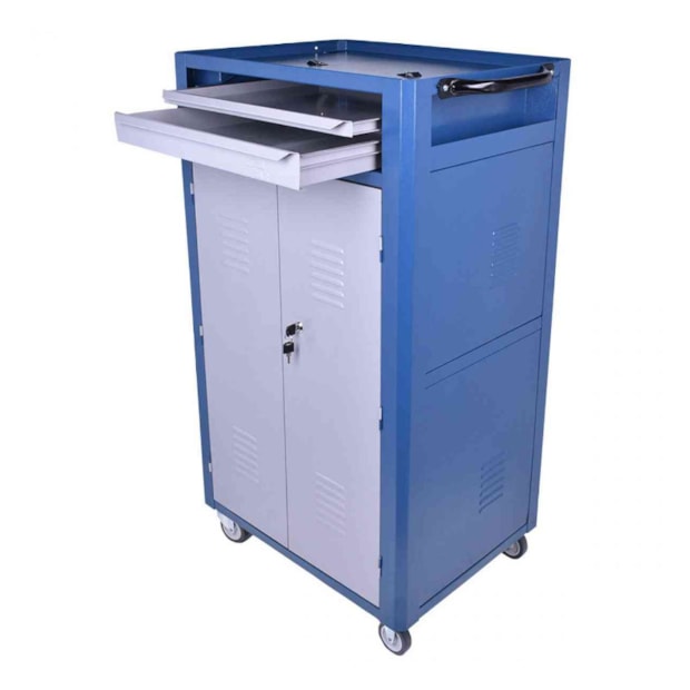 Rack Fechado para Computador com 2 Gavetas Azul R-4 FERCAR-42c5645b-6724-4d4f-b310-5161679fbc94