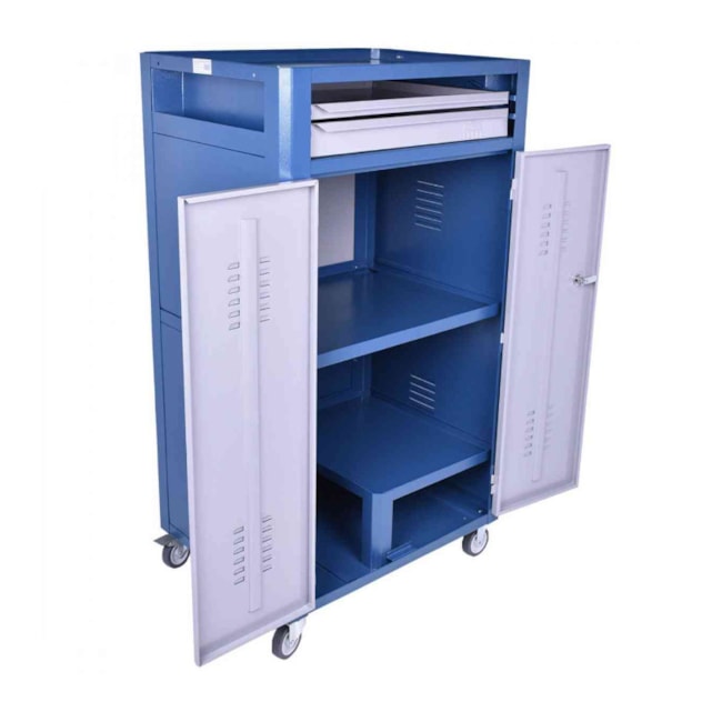 Rack Fechado para Computador com 2 Gavetas Azul R-4 FERCAR-30dea9a4-fe23-4354-916f-c3a3ff4626d1