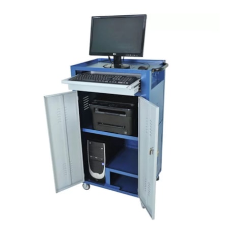Rack Fechado para Computador com 2 Gavetas Azul R-4 FERCAR-cbd5663d-5dea-43ca-946d-acce3c15c0dd
