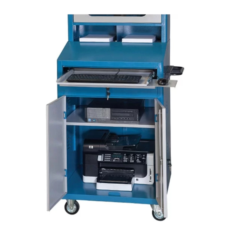 Rack para Computador Fechado com Gaveta e Porta Teclado CR-89