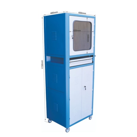 Rack para Microcomputador Fechado com 2 Gavetas 1720x650x490mm Azul R5 FERCAR-107f9310-8a25-44c2-a03c-580114c36d4b