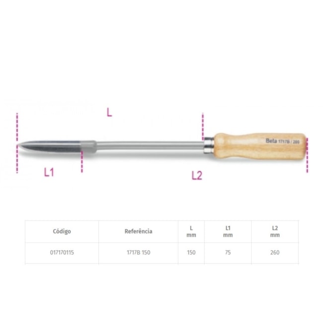 Raspador Triangular com 3 Faces de Corte 150mm 1717B BETA-72762118-26e7-4660-917b-9d1f89df8d57