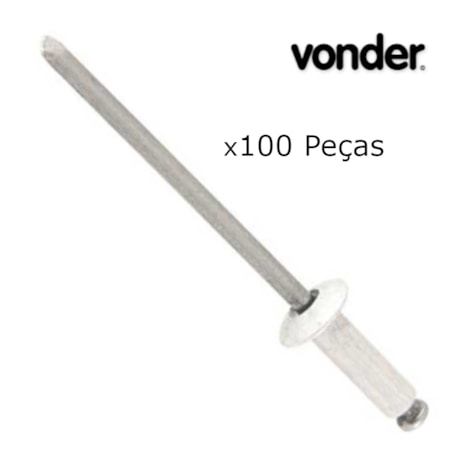 Rebite de Repuxo 4,0 mm x 12,0 mm Pacote com 100 peças 2891240120 VONDER-620d85fa-d385-4cf9-8027-8bc246de9906