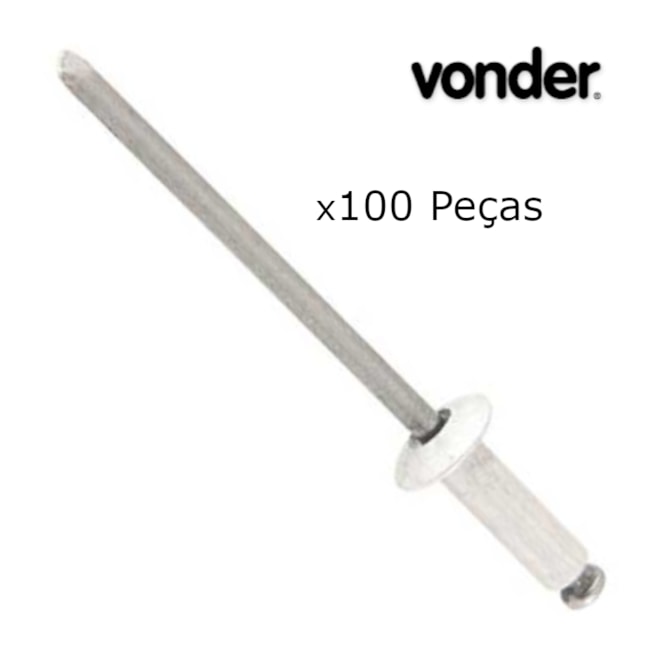 Rebite de Repuxo 4,0 mm x 12,0 mm Pacote com 100 peças 2891240120 VONDER-6ce34fa5-098a-46f8-bf7b-89f77c19ab2b