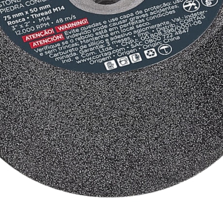 Rebolo Copo Cônico 75mm x 50mm Grão 60 M14 G-60 62112 CORTAG-e574524d-5be5-4379-b410-7f2416b34151