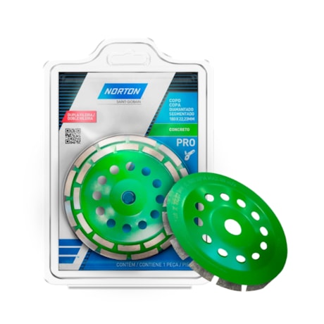 Rebolo de Desbaste Copo Diamantado 180X22,23 Pro Segmentado NORTON-48974e78-0808-4de3-ac6c-02401316bcc7