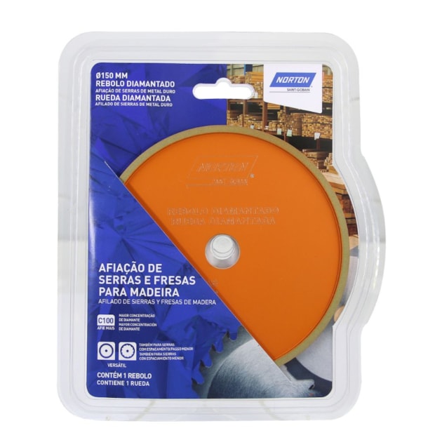 Rebolo Diamantado 150mm para Afiação de Serra 66260173343 NORTON-48dd466f-be95-49e2-aa86-02f12e2784f4