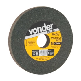 Rebolo Reto 6mm 3/4'' Grão 100 1261634100 VONDER