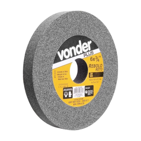 Rebolo Reto 6mm 3/4'' Grão 120 1261634120 VONDER