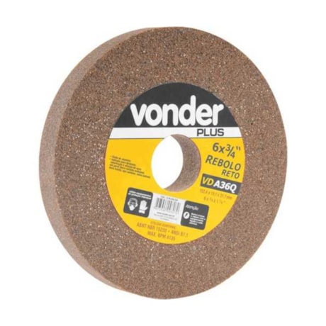 Rebolo Reto 6mm 3/4'' Grão 60 1259634060 VONDER