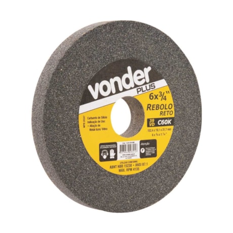 Rebolo Reto 6mm 3/4'' Grão 60 Médio 1261634060 VONDER-a6c1baab-92bd-4766-be42-d98de30ee1a8
