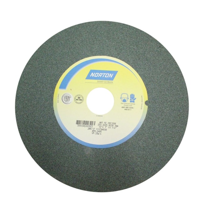 Rebolo Reto de Widia 10'' X 1'' X 1.1/2'' Grão 100 ART 39C 100K NORTON-959bc313-4794-4904-8df9-64afffa32327