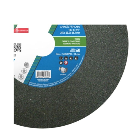 Rebolo Reto de Widia 10'' X 1'' X 1.1/2'' Grão 60 ART 39C 60K NORTON -ab8a206e-720b-4fdf-a469-240b56324973