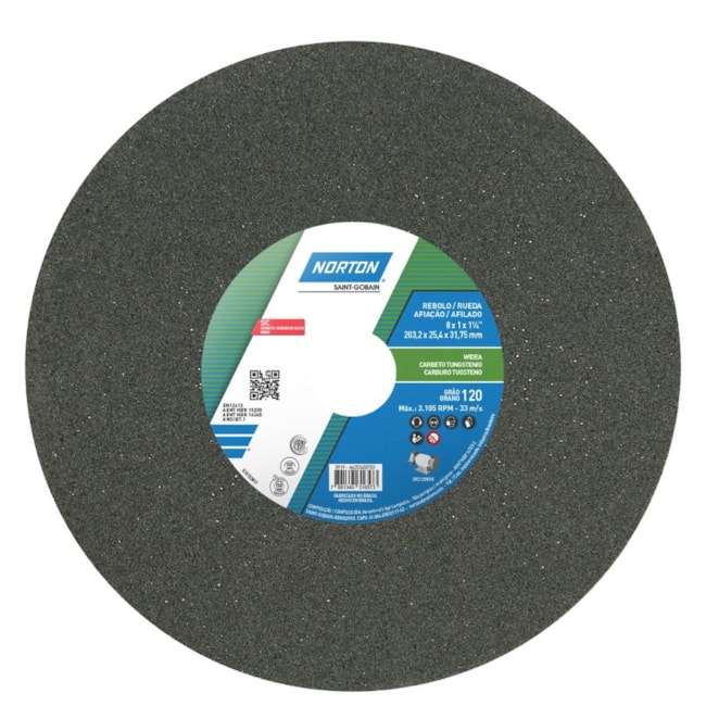 Rebolo Reto de Widia 8'' X 1'' X 1.1/4'' Grão 120 FE 39C 120K NORTON
-429962f3-e2d8-43a8-bd99-2ece13c90265
