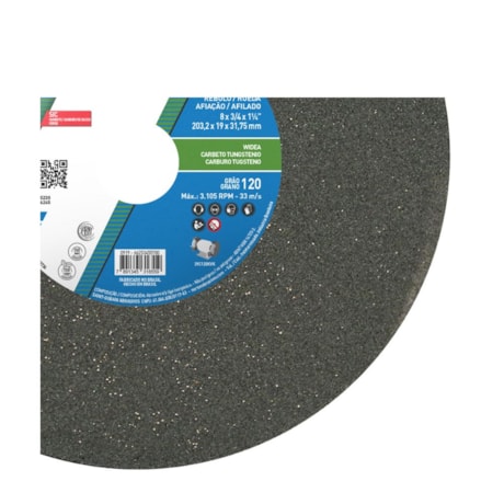 Rebolo Reto de Widia 8'' X 3/4'' X 1.1/4'' Grão 120 FE 39C 120K NORTON-b01c2cf4-f89a-4197-86d1-1d561678b217
