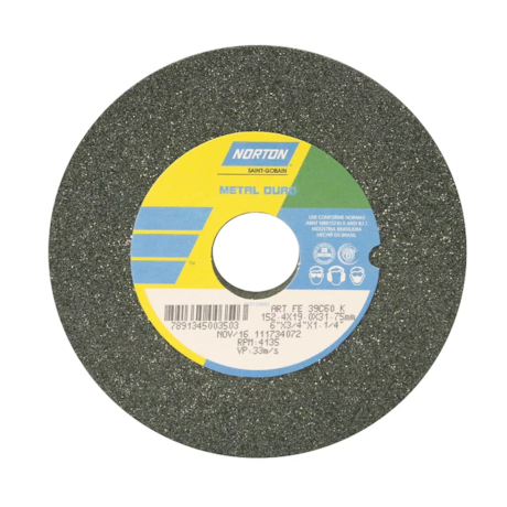 Rebolo Reto de Widia 8'' x 3/4'' x 1.1/4'' Grão FE 39C 60K NORTON-646bb7ce-865c-4b8f-8d67-338694911c4e