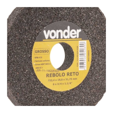 Rebolo Reto Grosso 6mm 3/4'' 1249634036 VONDER