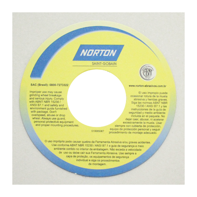 Rebolo Reto para Ferramentaria 6'' X 1/2'' X 1.1/4'' Grão 100 FE 38A 100K NORTON-6bc8b805-3903-4e89-9456-50b8ec544cb8