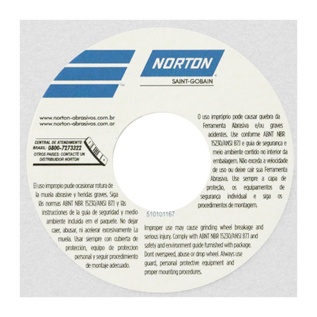 Rebolo Reto para Ferramentaria 6'' X 1/4'' X 1.1/4'' FE 38A 60K NORTON-626cd664-4fe0-47ea-ab12-17cd0cfcc18d
