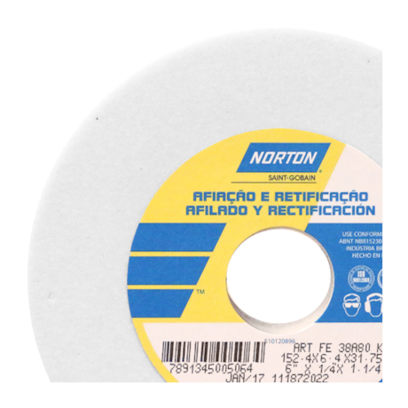 Rebolo Reto para Ferramentaria 6'' X 1/4'' X 1.1/4'' Grão 80 FE 38A 80K NORTON-b3c7dd6d-2b20-40d7-b058-e2252d6aefcf