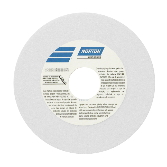 Rebolo Reto para Ferramentaria 6'' X 3/8'' X 1.1/4 Grão 80 FE 38A 80K NORTON-08893ba5-a977-4db0-b5fd-c5c433be0e3d