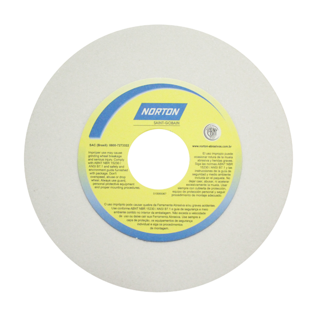 Rebolo Reto para Ferramentaria 8'' X 1'' X 1.1/4'' Grão 46 FE 38A 46K NORTON-22bc86bb-7dbd-45fd-a6b1-6e29a273d644