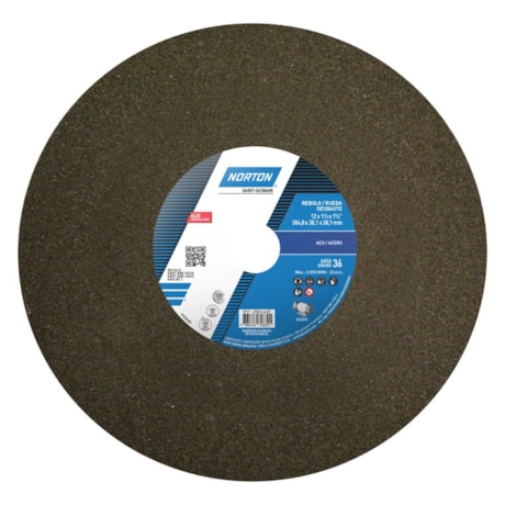 Rebolo Reto para Uso Geral 12'' X 1.1/2'' X 1.1/2'' Grão 36 Grão ART A36 QVS NORTON -e1b3e531-68ab-4be2-9e90-c084680396ea