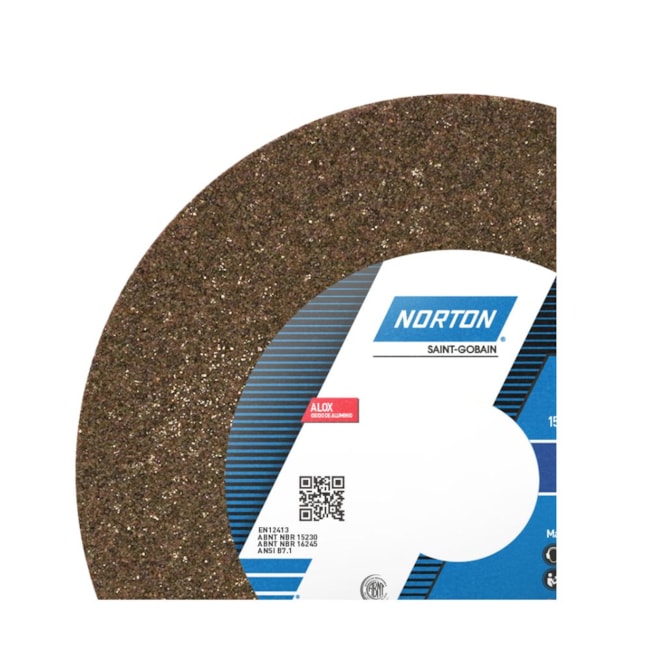 Rebolo Reto para Uso Geral 6'' X 1'' X 1.1/4'' Grão 60 ART A60 NVS NORTON-a162808e-dd51-4c54-a146-59895a135358