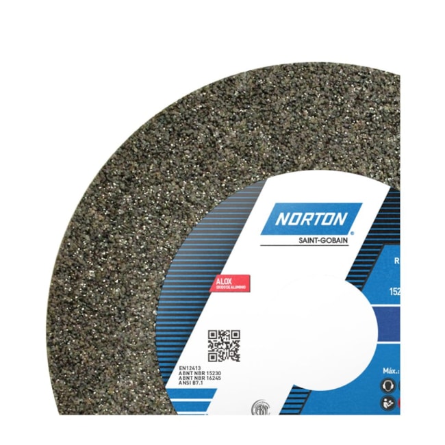 Rebolo Reto para Uso Geral 6'' X 3/4'' X 1.1/4'' Grão 24 ART A24 RVS NORTON-1bc872ca-251b-4713-87af-0507a3c133a7