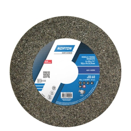 Rebolo Reto para Uso Geral 6'' X 3/4'' X 1.1/4'' Grão 60 ART A60 NVS NORTON-d46b25a1-1f14-4443-b1da-35b714b1ed52