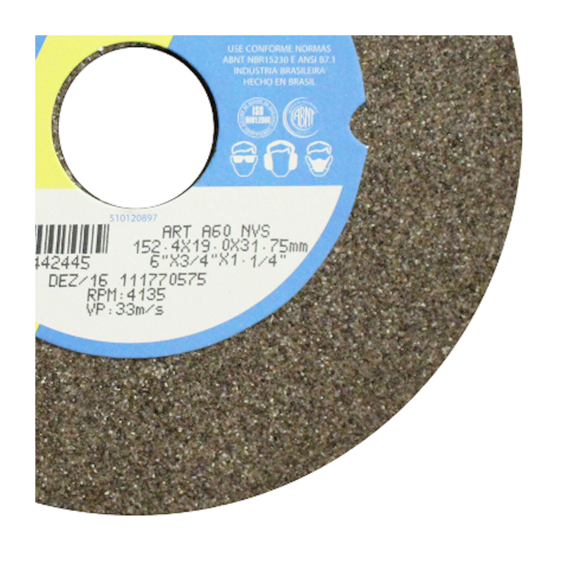 Rebolo Reto para Uso Geral 6 x 3/4 x 1.1/4 gr 60 ART A60 NVS|Anhanguera ...