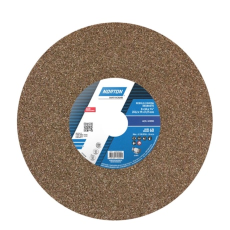 Rebolo Reto para Uso Geral 8'' X 3/4'' X 1.1/4'' Grão 60 ART A60 NVS NORTON-cdeae3a2-3244-4275-9683-caefdbc74419