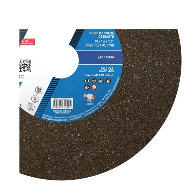 Rebolo Reto Uso Geral 1.1/4'' Grão 24 ART A24 RVS NORTON-54d4cb44-b9ce-4bdd-9ccc-67d9c4bd12f2
