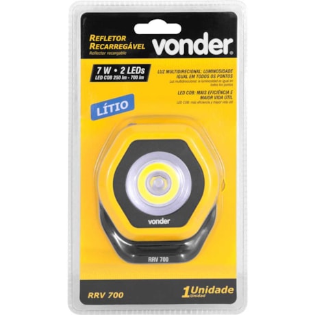 Refletor de Led COB 700lm Recarregável RRV 700 8075250700 VONDER-cfb09f71-cff4-498c-91dd-8ea650a9a9a0