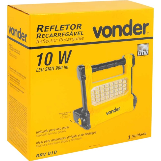 Refletor de Led SMD 10W Recarregável Bivolt RRV 010 8075010900 VONDER-a60471ea-7a03-4905-b159-914fa6a90504