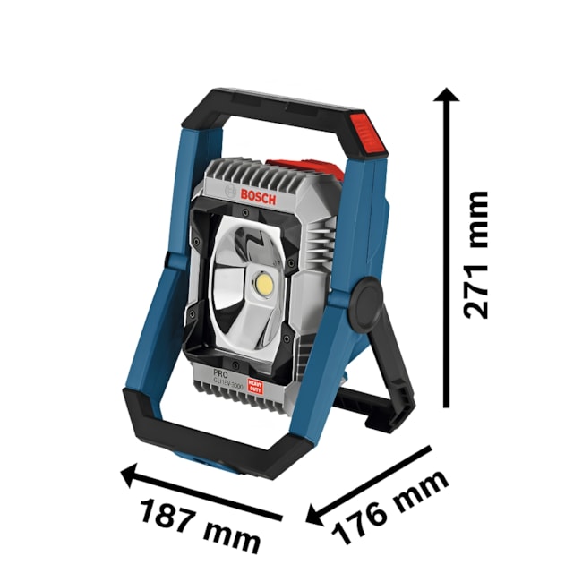 Refletor LED à Bateria 18V sem Bateria e sem Carregador com Suporte 06014A81E0 GLI 18V-3000 BOSCH-1c74059c-441e-4734-9218-fbdc51413823