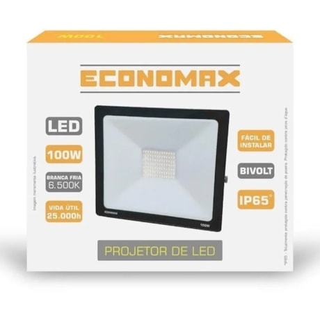 Refletor Projetor LED 100W 6500K Bivolt Preto 12797 ECONOMAX KIAN-b4360b88-233f-4a28-8d4b-62ce2e5d77c7