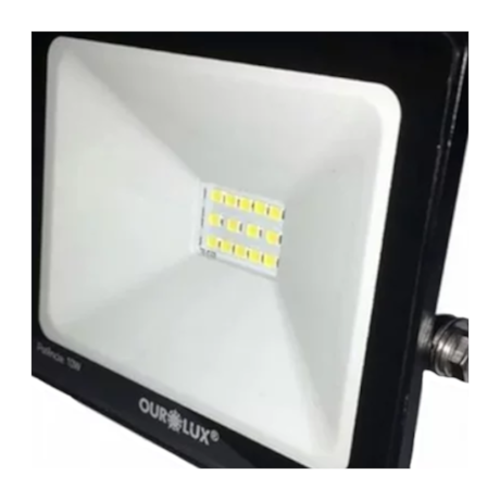 Refletor Projetor Led 10W 3000K Bivolt Preto 3270 OUROLUX