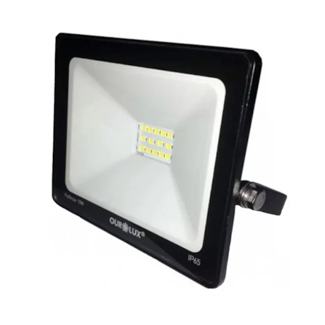 Refletor Projetor Led 10W 3000K Bivolt Preto 3270 OUROLUX