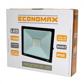 Refletor Projetor LED 50W 6500K Bivolt Preto 12796 ECONOMAX KIAN