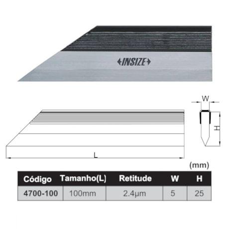 Régua de Fio em Aço Inox 100mm 4700-100 INSIZE-71ed5dda-dc6b-4cec-b59e-fd975cfeb37a