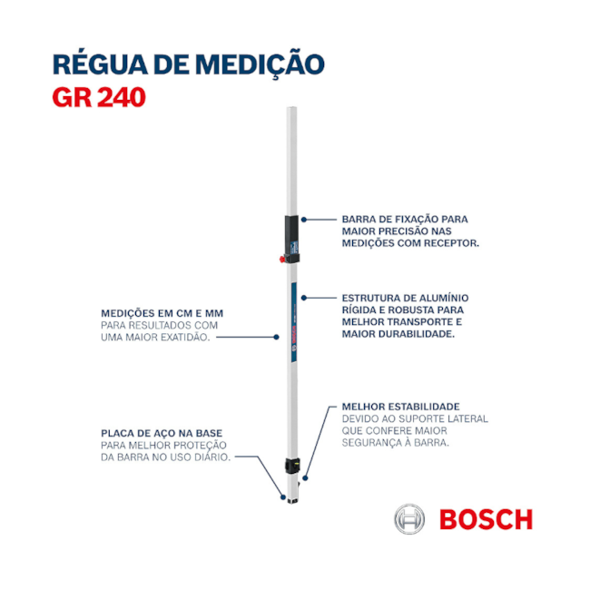 Régua de Medição 2.4 Metros GR 240 0601094100000 BOSCH-d723bd11-a056-4876-902f-277ff866f870