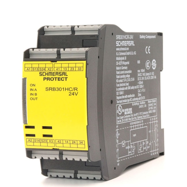 Relé de Segurança 24VAC/DC 3NA+1NF SRB 301-HC/R 101190594 ACE SCHMERSAL-c88e5ef8-0d98-4f19-a479-445fcfba23ef