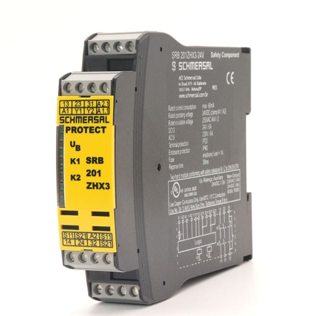 Relé de Segurança 24VAC/VDC 2NA+1PNP SRB 201 LC ACE SCHMERSAL-9c57a6ca-0080-4d17-b2a7-2b0b50675bd5