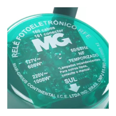 Relé Fotoeletrônico Temporizador 1000W 1/12 Horas Conector RFE-161 6PTP MARGIRIUS-25128a4b-9e83-4886-8a97-75da39c0aff7