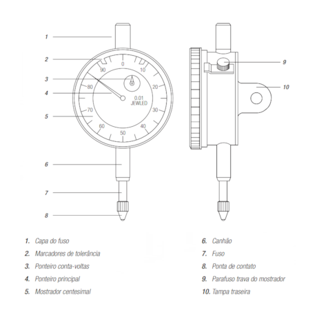 Relógio Comparador 0 a 10mm/0.01mm 506.700 KINGTOOLS-3f91f00e-1ead-4134-bce2-3064f2c05e6d