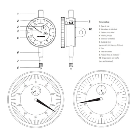 Relógio Comparador Analógico 10mm 0,01mm 121.302 DIGIMESS 
											-834d4b6c-13e2-4ae9-885c-d1d6c48c13b0